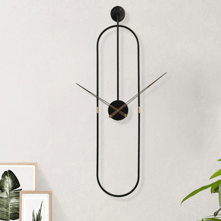 Shop 0 New Arrivals Modern Art Wall Clock Home Living Room Decor Watch Clock Simple Oval Metal Wall Clock Mute Wall Clocks Mademoiselle Home Decor