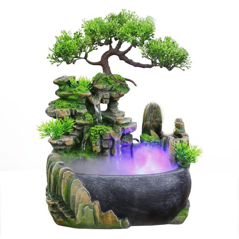 Shop 0 Led Spray / 110V US Plug Wealth Feng Shui Company Office Tabletop Ornaments Desktop Flowing Water Waterfall Fountain With Color Changing LED Lights Spray Mademoiselle Home Decor