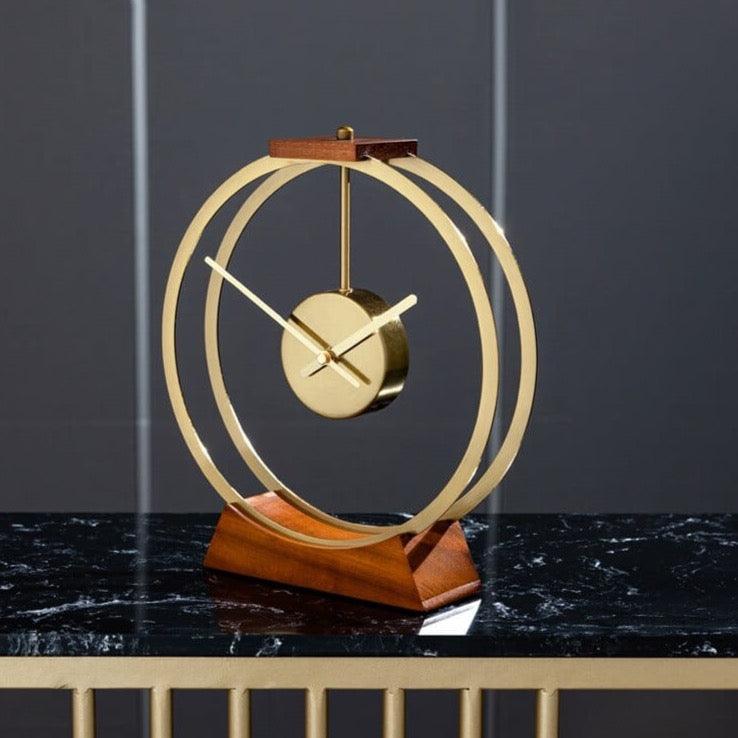 Shop 0 Nordic Light Luxury Solid Wood Table Clock Home Clock Ornaments Desktop Personality Creative Table Clock Simple Modern Clock Mademoiselle Home Decor