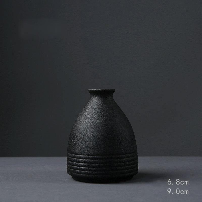 Shop 0 3 Black Ceramic Small Vase Home Decoration Crafts Tabletop Ornament Simplicity Japanese-style Decoration Mademoiselle Home Decor