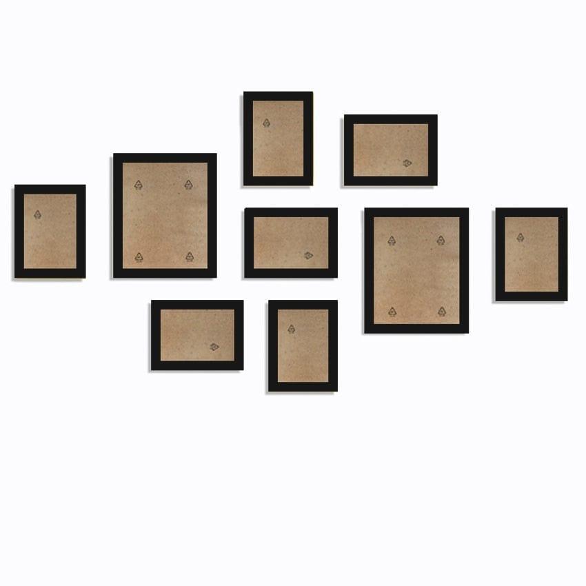 Shop 0 9Pcs/Set Natural Wood Picture Frames Wall Decor Photo Frame For Wall With Plexiglass Classic Wooden Frame For Wall Hanging Mademoiselle Home Decor