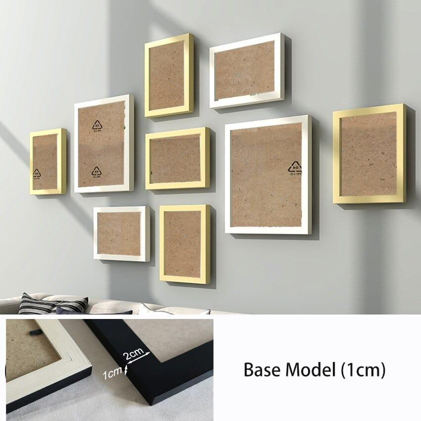 Shop 0 white wood 1cm / overall  120X70cm 9Pcs/Set Natural Wood Picture Frames Wall Decor Photo Frame For Wall With Plexiglass Classic Wooden Frame For Wall Hanging Mademoiselle Home Decor