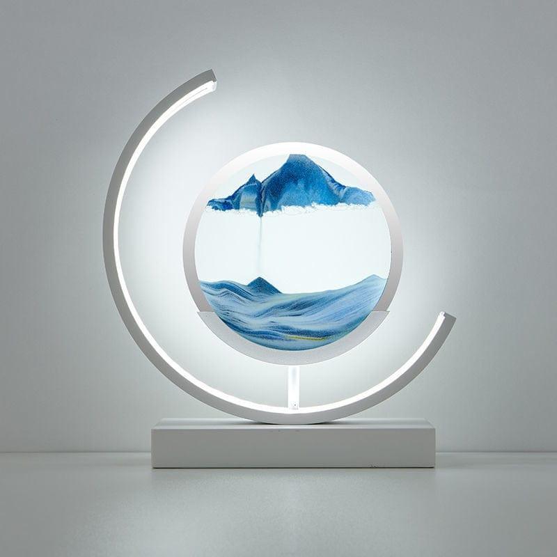 Shop 0 2White Moon-Blue / Remote control LED Quicksand Painting Hourglass Art Unique Decorative Sand Painting Night Light Bedroom Decoration Glass Hourglass Table Lamp Mademoiselle Home Decor