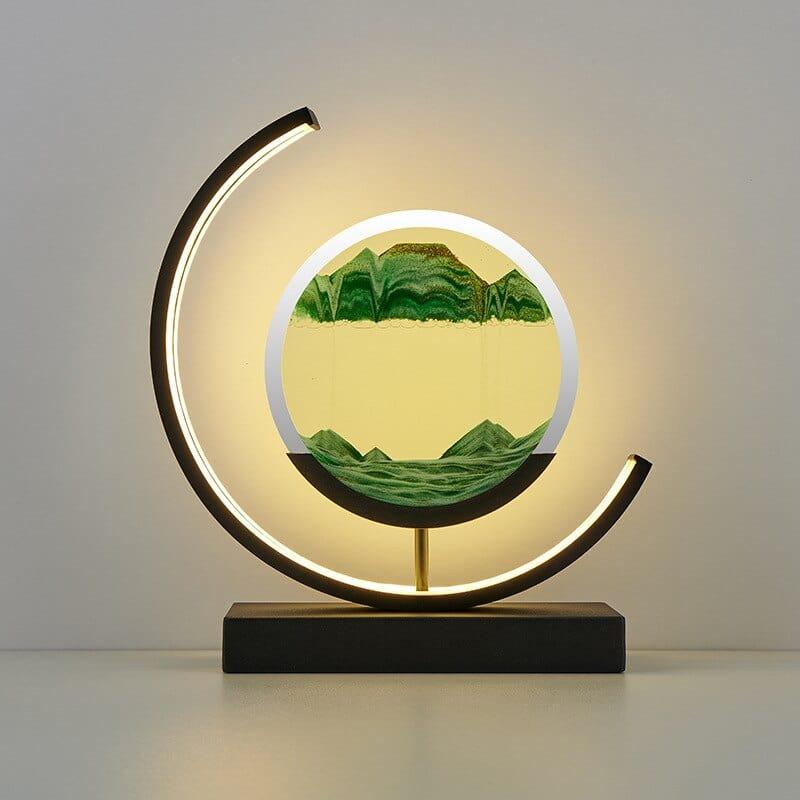 Shop 0 5Black Moon-Green / Remote control LED Quicksand Painting Hourglass Art Unique Decorative Sand Painting Night Light Bedroom Decoration Glass Hourglass Table Lamp Mademoiselle Home Decor