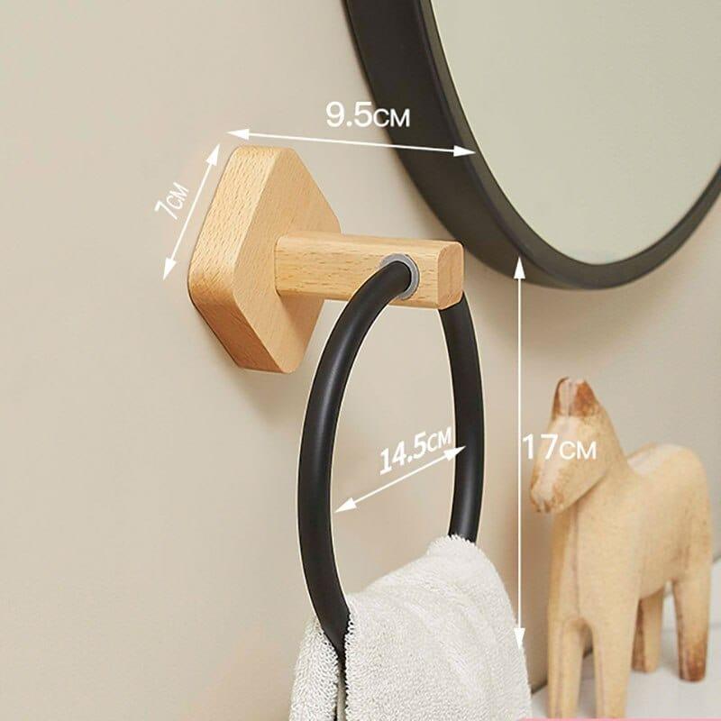 Shop 0 BLACK 2 Aluminum+Wood Towel Ring, Hand Towel Holder for Bathroom, Towel Rack Hanger for Kitchen Wall Mount Heavy Duty Storage Mademoiselle Home Decor