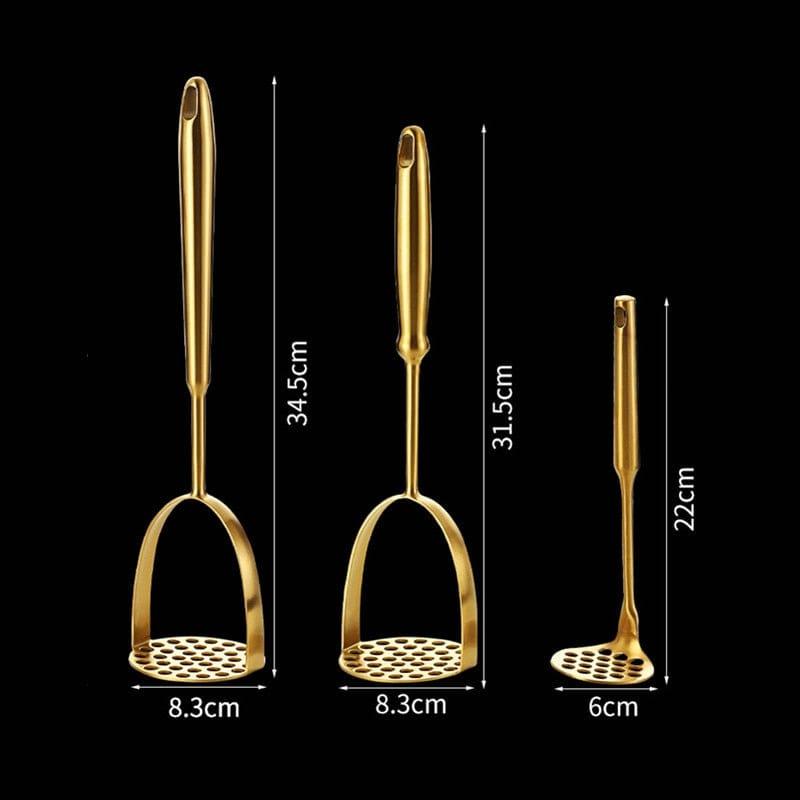 Shop 0 Home Manual Stainless Steel Potato Masher Pressed Pumpkin Ricer Smooth Mashed Crusher Fruit Vegetable Press Gold Kitchen Gadgets Mademoiselle Home Decor