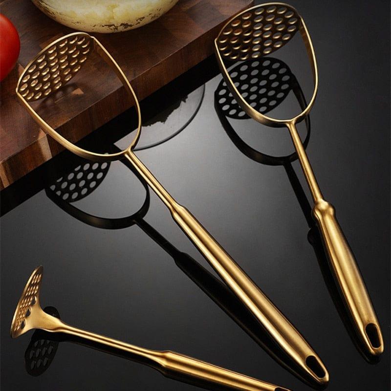 Shop 0 Home Manual Stainless Steel Potato Masher Pressed Pumpkin Ricer Smooth Mashed Crusher Fruit Vegetable Press Gold Kitchen Gadgets Mademoiselle Home Decor