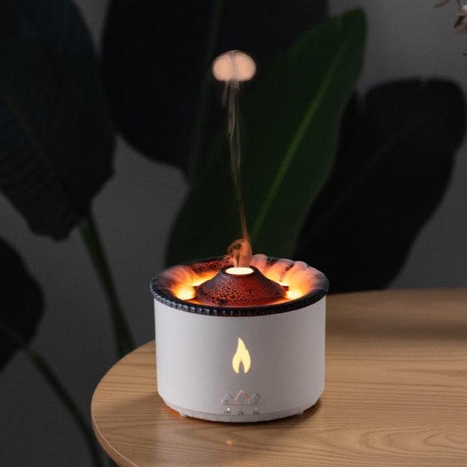 Shop 0 REUP Volcanic Flame Aroma Diffuser Essential Oil 360ml Portable Air Humidifier with Cute Smoke Ring Night Light Lamp Fragrance Mademoiselle Home Decor