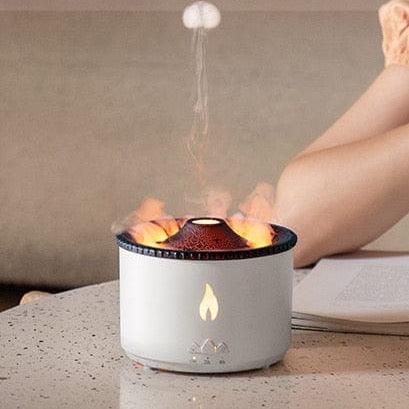 Shop 0 REUP Volcanic Flame Aroma Diffuser Essential Oil 360ml Portable Air Humidifier with Cute Smoke Ring Night Light Lamp Fragrance Mademoiselle Home Decor