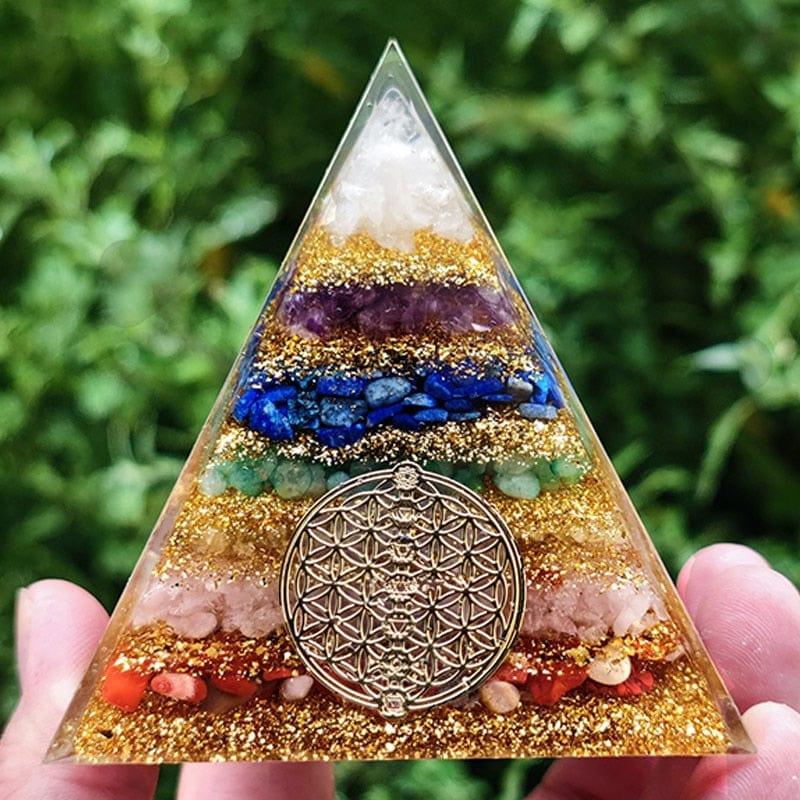 Shop 0 Orgonite Seven Chakra Energy Pyramid Aura Divination Supplies Yoga Meditation Ornaments Resin Craft EMF Protection Lucky Stone Mademoiselle Home Decor