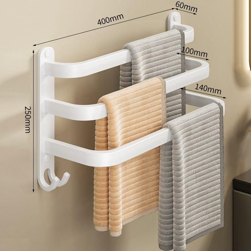 Shop 0 40cm Three White Ernest Bathroom Towel Rack Mademoiselle Home Decor