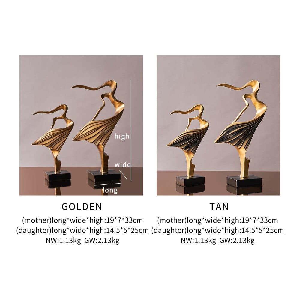 Shop 0 Nordic Abstract Figure Statue Resin Dancer Figurines for Interior Home Decor Living Room Office Bookshelf Golden Decor Ornament Mademoiselle Home Decor