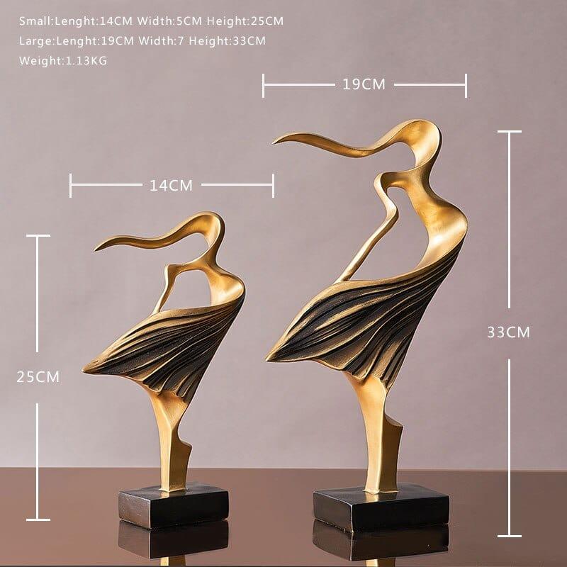 Shop 0 Bronze Nordic Abstract Figure Statue Resin Dancer Figurines for Interior Home Decor Living Room Office Bookshelf Golden Decor Ornament Mademoiselle Home Decor