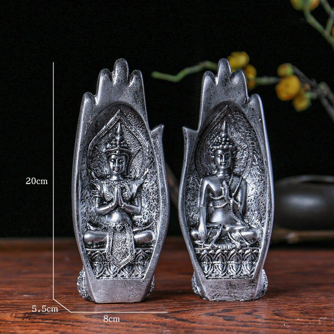 Shop 0 Silvery / China Creative Thai Style Buddha Ornament Exotic Home Decoration South Asia Buddism Type Decor Polyresin Hand Shape Buddhist Statue Mademoiselle Home Decor