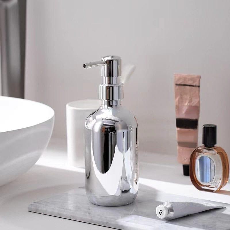 Shop 0 500/300ml Silver Plating Soap Sanitizer Bottle Refillable Shampoo Shower Gel Soap Dispenser for Bathroom Kitchen Accessories Mademoiselle Home Decor