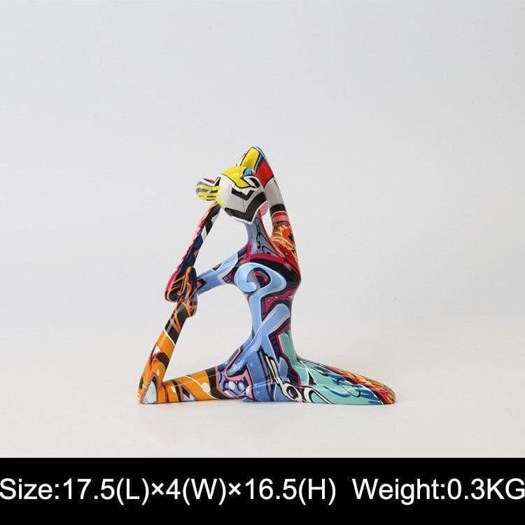 Shop 0 F Creative Modern Resin Art Color Yoga Girl Statue Figurine Resin Sculpture Home Office Bar Store Decoration Ornament Crafts Mademoiselle Home Decor