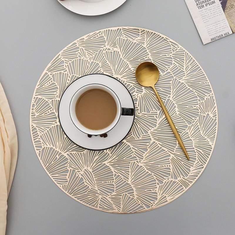 Shop 0 Round Placemats Restaurant Hollow PVC decoration Meal Mat Anti-hot Dining Table Line Mat Steak Plate Pad 6pcs 4PCS Mademoiselle Home Decor