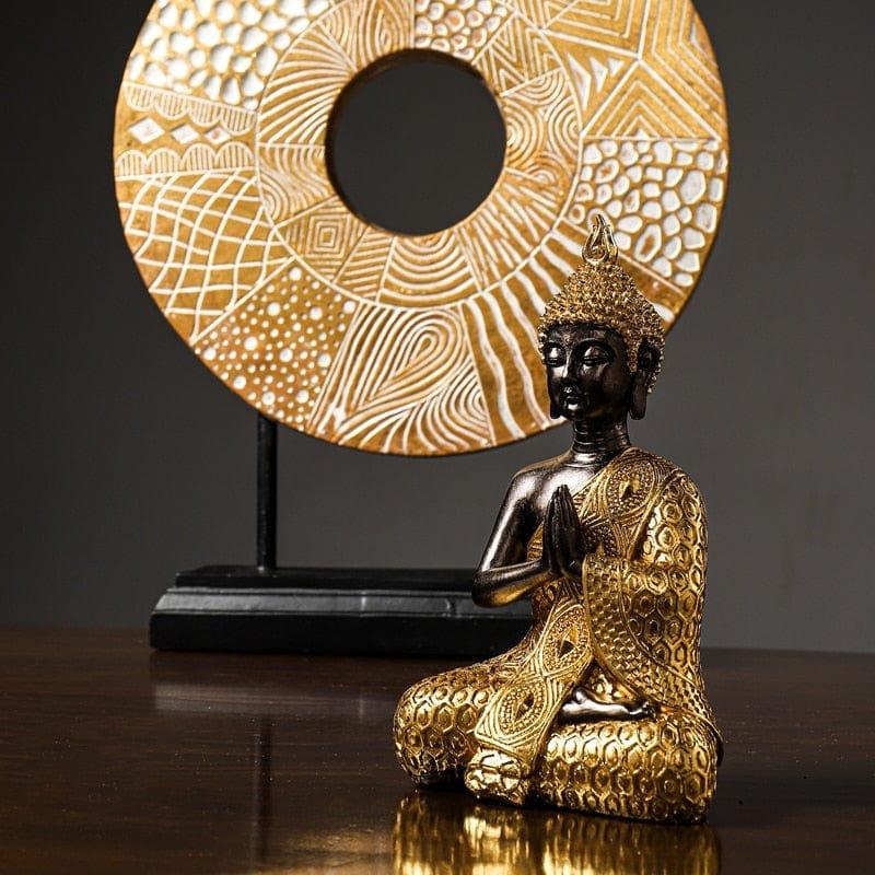 Shop 0 Golden Buddha Statue Resin Figurine Hand MadeThai Buda Buddha Statue Crafts Decorative Ornament Home Decor Mademoiselle Home Decor