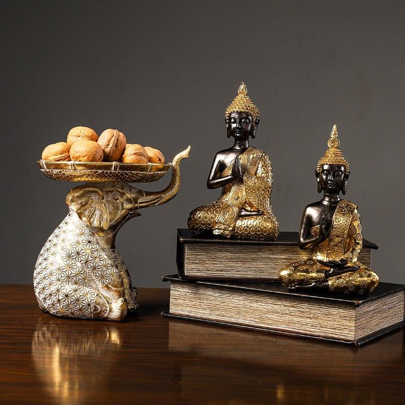 Shop 0 Golden Buddha Statue Resin Figurine Hand MadeThai Buda Buddha Statue Crafts Decorative Ornament Home Decor Mademoiselle Home Decor