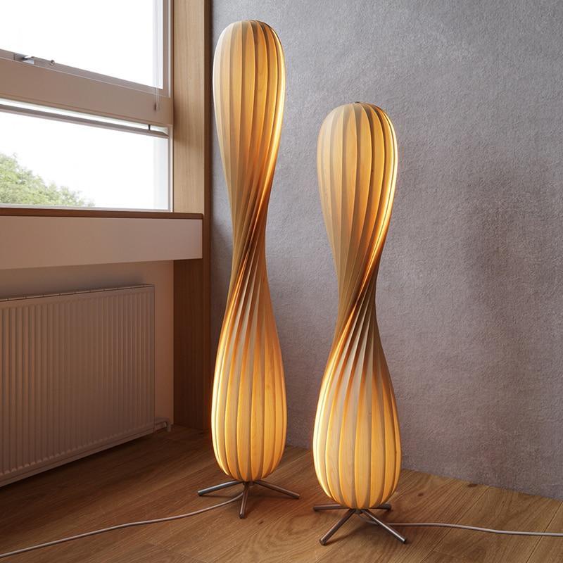 Shop 0 Nordic Creativity Wood Art Led Floor Lamp Modern Hotel Living Room Home Decor Sofa Corner Standing Light Bedroom Bedside Lamp Mademoiselle Home Decor