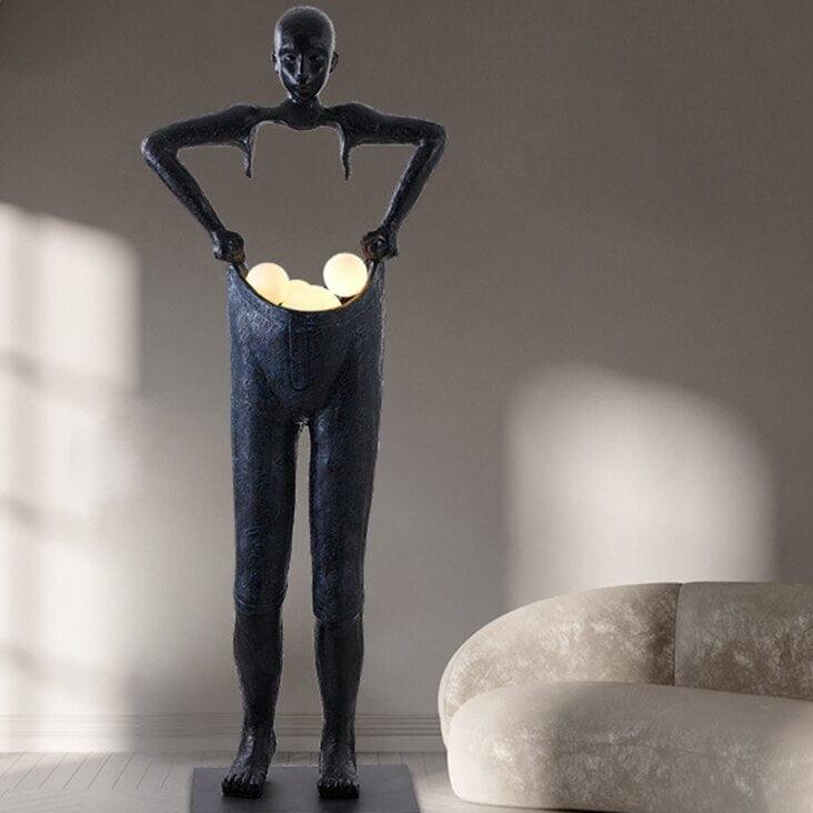 Shop 0 Humanoid art floor lamp hotel lobby exhibition hall lamp creative large human body atmosphere sculpture floor lamp Mademoiselle Home Decor