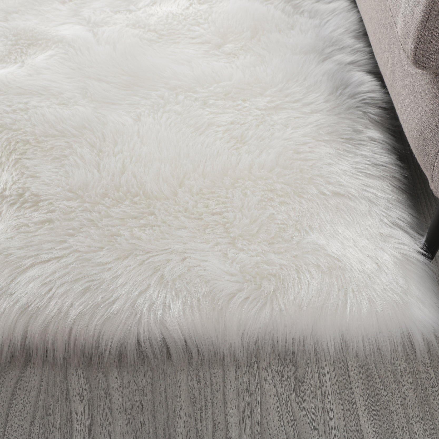 Shop "Cozy Collection" Ultra Soft Fluffy Faux Fur Sheepskin Area Rug Mademoiselle Home Decor