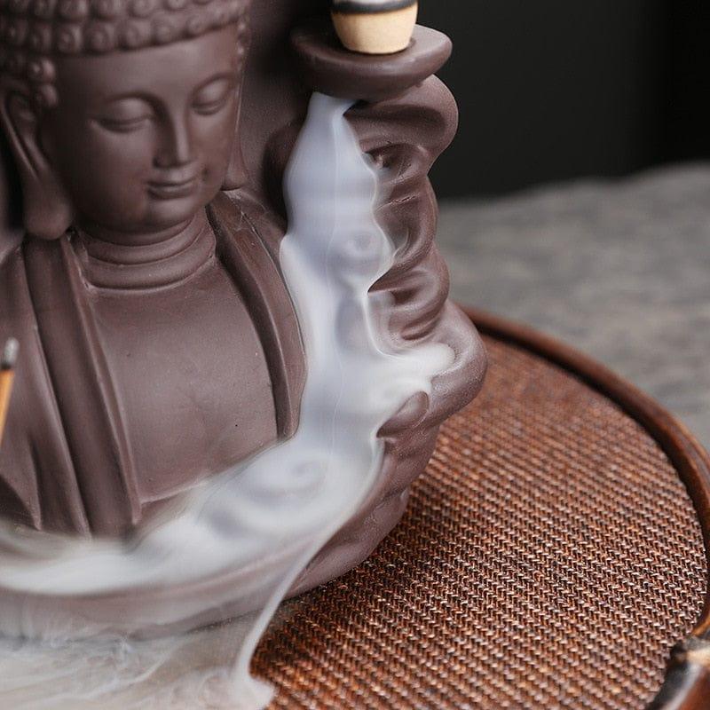 Shop 0 Auspicious Clouds Buddha Purple Clay Backflow Incense Burner Incense Stick Holder Home Office Tea House Decorate Mademoiselle Home Decor