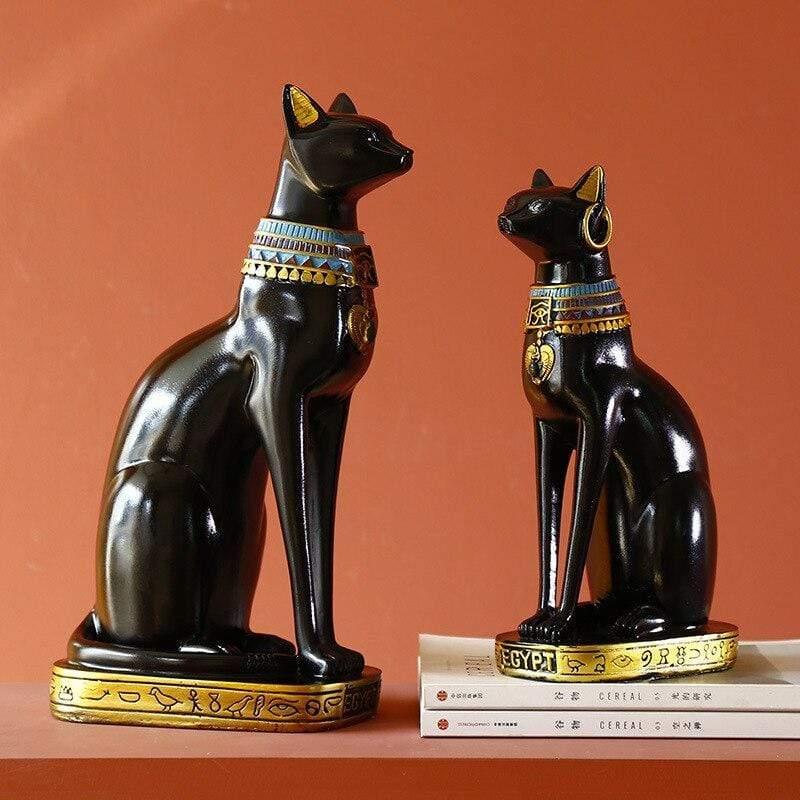 Shop 0 Vintage Resin Egyptian Cats God Sculpture Decoration Classical Bar Living Room Desk TV Cabinet Wedding Gifts Figurines Mademoiselle Home Decor