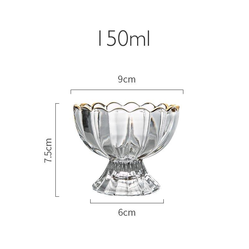 Shop 0 Creative Flowers Transparent Glass Thickened Cold Drink Juice Ice Cream Bowl Dessert Salad Milkshake Cup High Quality Home Bowl Mademoiselle Home Decor