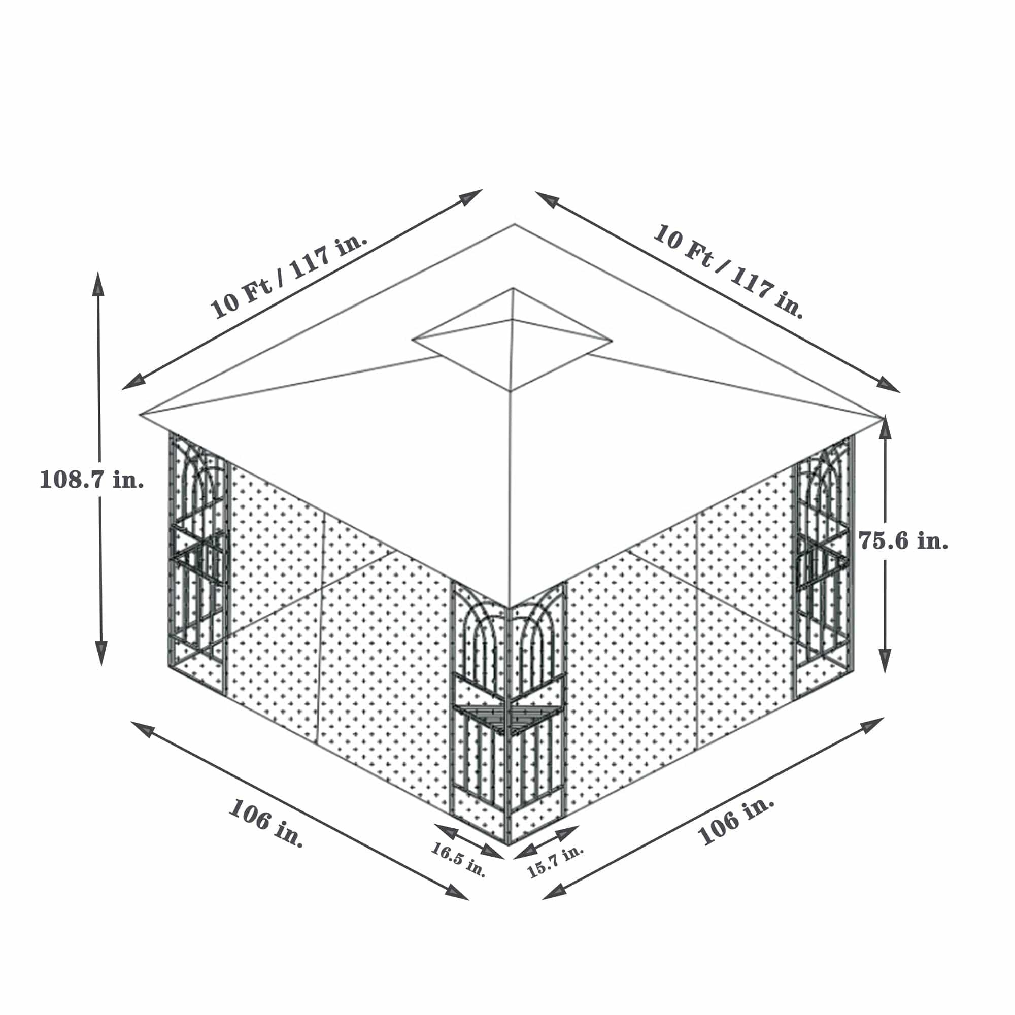 Shop Kirkjufell Patio Gazebo Canopy Tent Mademoiselle Home Decor