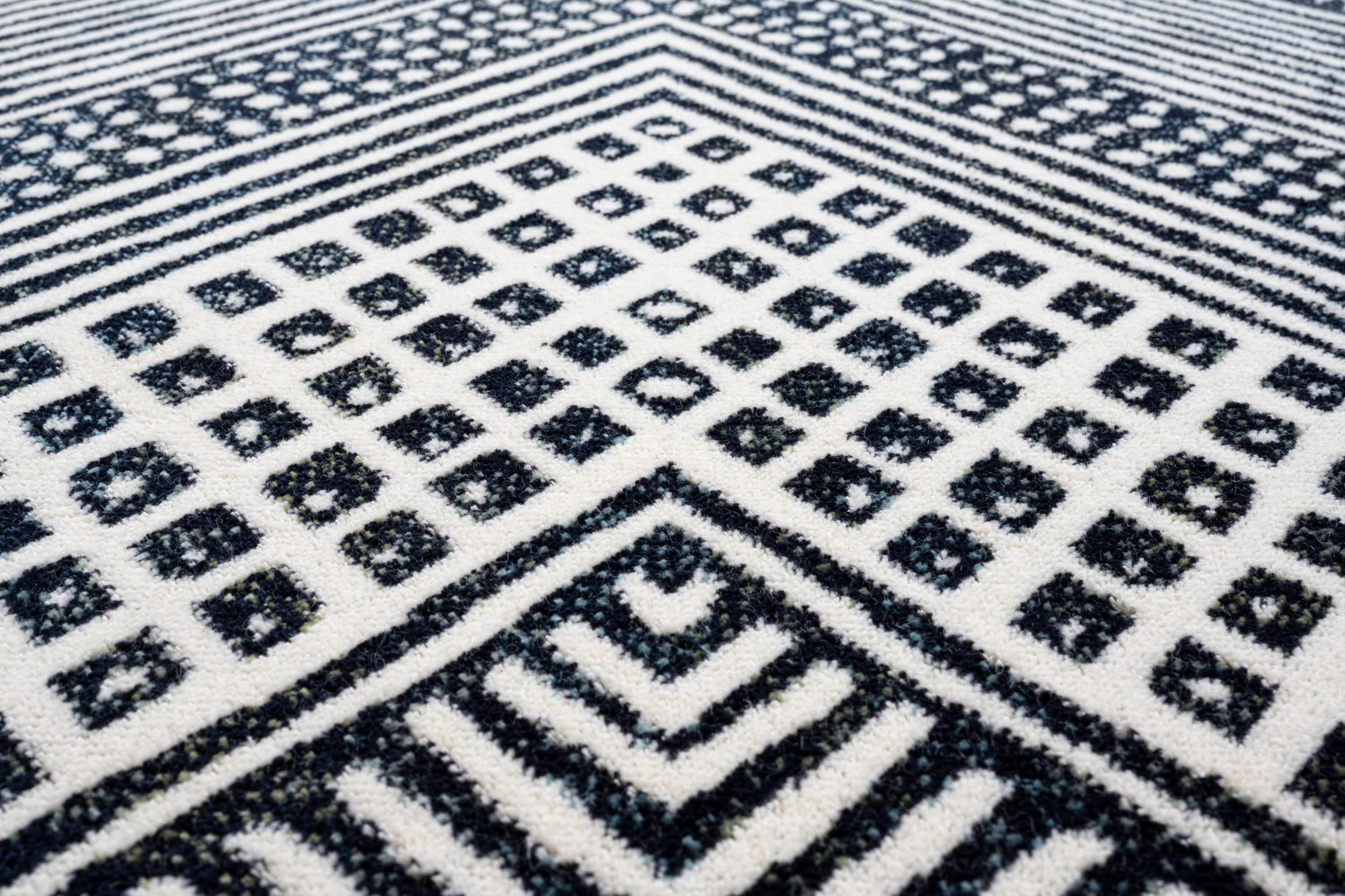 Shop Benzara Black and White Viscose Area Rug 5x8 Mademoiselle Home Decor