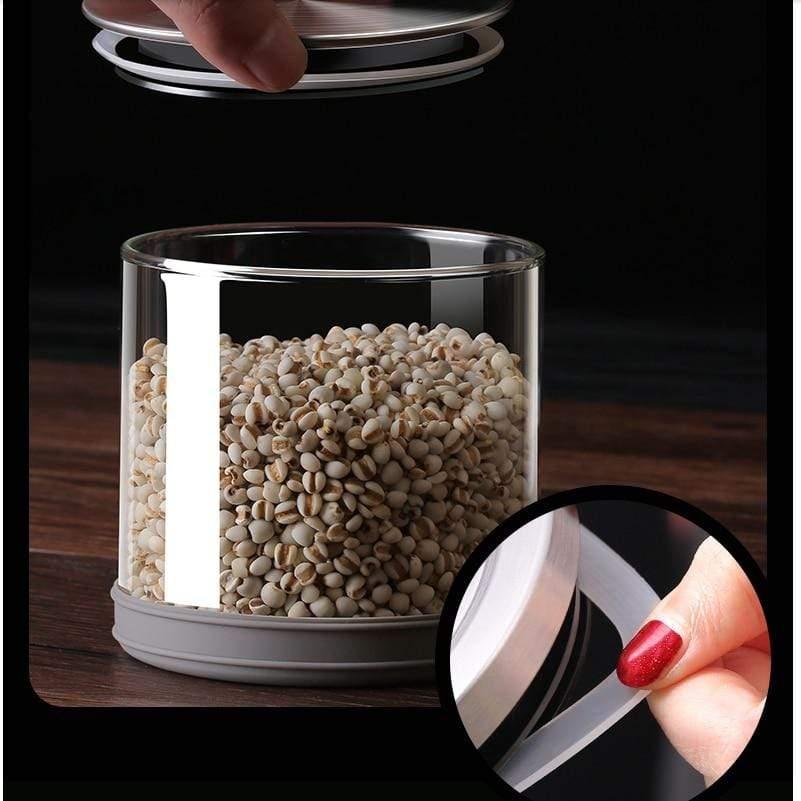 Shop 0 Stainless Steel Lid Glass Jar Airtight Jar with Lid Transparent Grain Storage Bottle Thickened Milk Powder Storage Box Tea Can Mademoiselle Home Decor