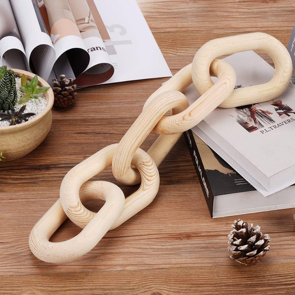 Shop 0 Narural Color Wood Chain Link Decoration Hand Carved Decorative Wood Chain Farmhouse Ornaments Boho Living Room Bedroom Decor Mademoiselle Home Decor