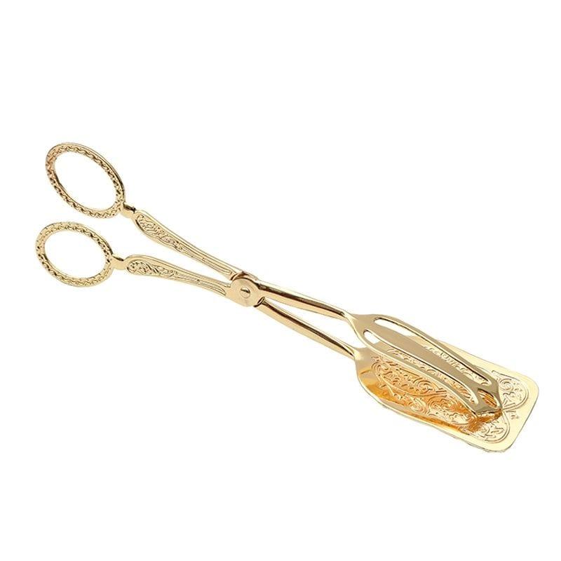 Shop 0 a Food Tong Gold-plated Snack Cake Clip Salad Bread Pastry Clamp Baking Barbecue Tool Fruit Salad Cake Clip Kitchen Utensils Mademoiselle Home Decor