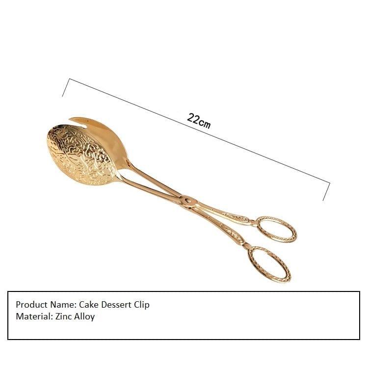 Shop 0 b Food Tong Gold-plated Snack Cake Clip Salad Bread Pastry Clamp Baking Barbecue Tool Fruit Salad Cake Clip Kitchen Utensils Mademoiselle Home Decor