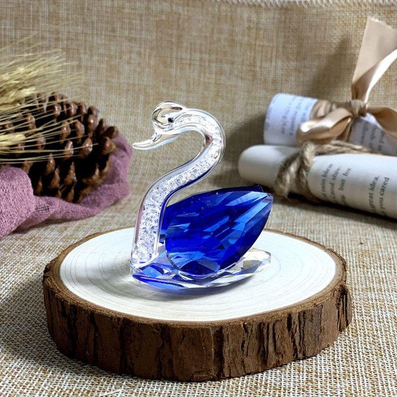 Shop 0 blue 5 Colors Cute Swan Crystal Figurines Glass Ornament Collection Diamond Swan Animal Paperweight Table Craft Home Decor Kids Gifts Mademoiselle Home Decor