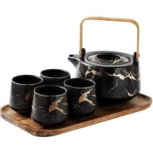 Shop Black Marble Tea Set Mademoiselle Home Decor