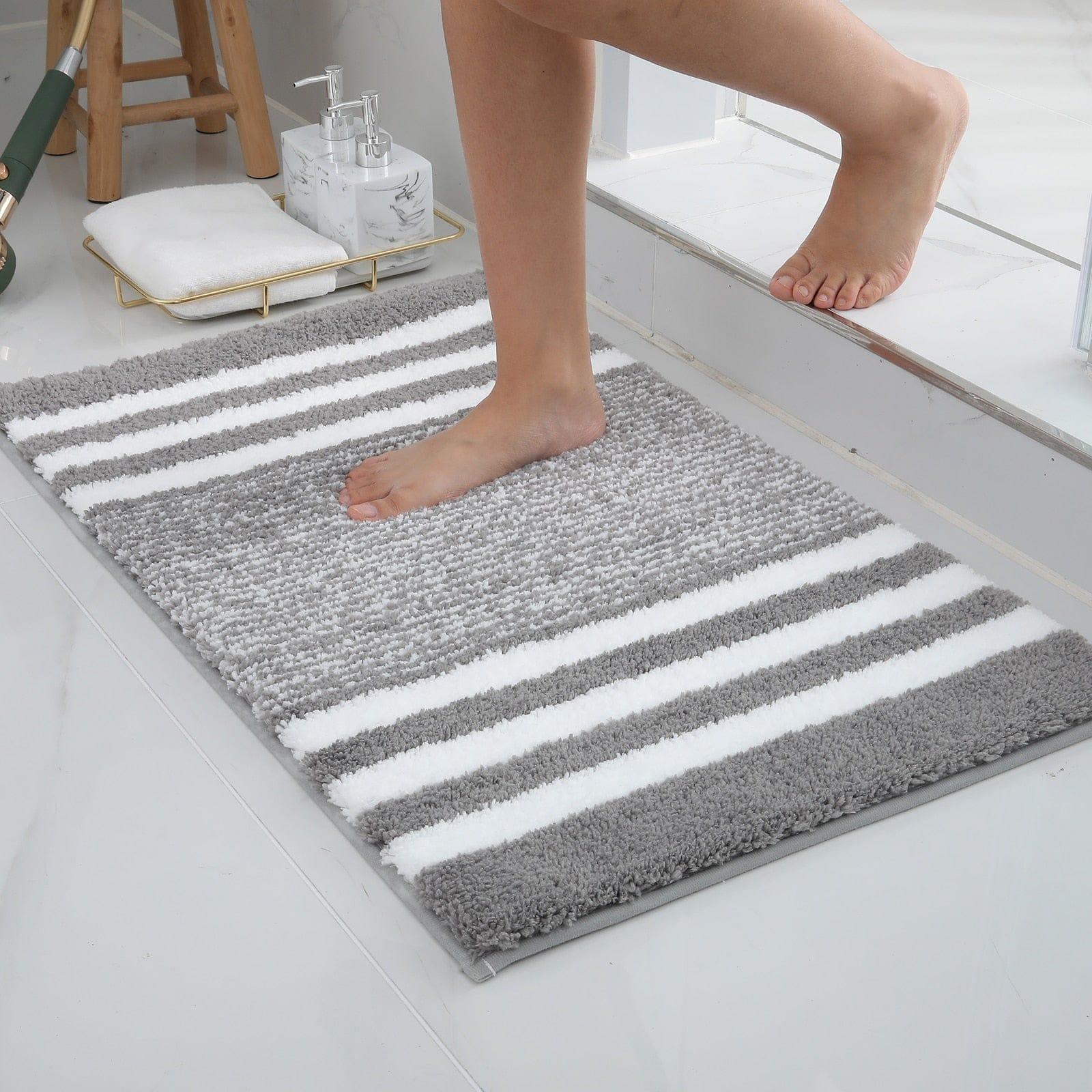 Shop 0 40x60cm(16x24inch) / China / gray Olanly Absorbent Bath Mat Quick Dry Anti-Slip Bathroom Show Carpet Soft Kitchen Plush Rug Foot Pad Floor Protector Doormat Decor Mademoiselle Home Decor