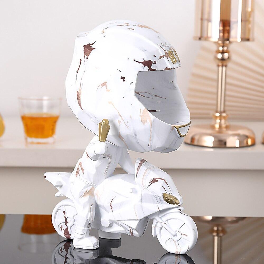 Shop 0 White / China Cool FIGURI Model Home Living Room Decoration,Motorbike Figurines Table Decor,Decorative Statue Storage Box,Motorcycle Sculpture Mademoiselle Home Decor