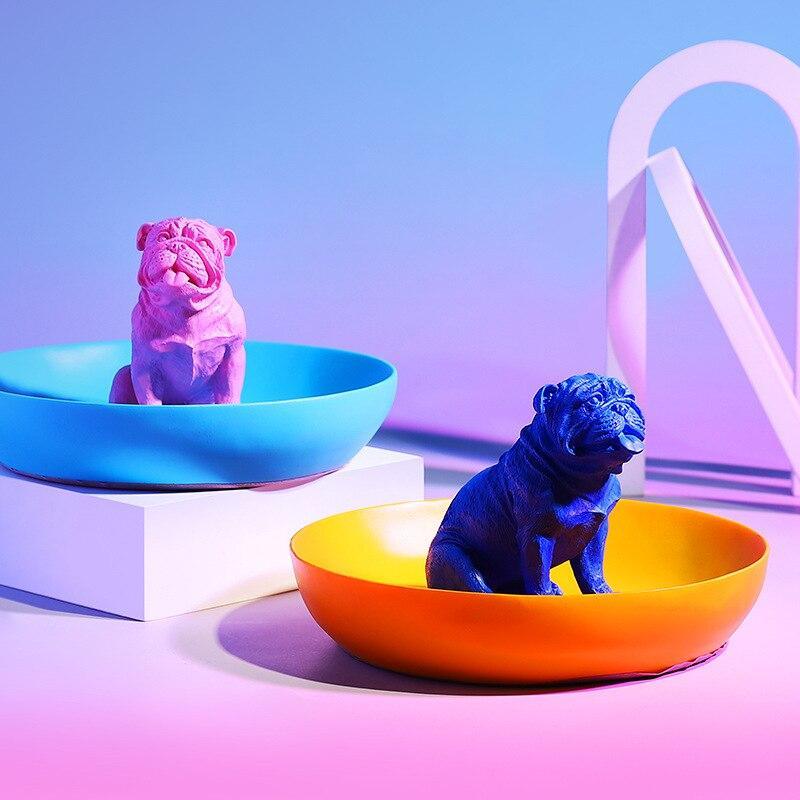 Shop 0 Creative Multi Use Color Bulldog Statue With Storage Tray Resin Dog Figurine Home Office Bar Store Decoration Ornament Crafts Mademoiselle Home Decor