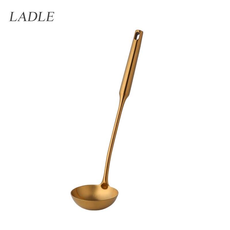 Shop 0 samll soup ladle 1-10PCS Stainless Steel CookwarLong Handle Set Gold Cooking Utensils Scoop Spoon Turner Ladle Cooking Tools Kitchen Utensils Set Mademoiselle Home Decor