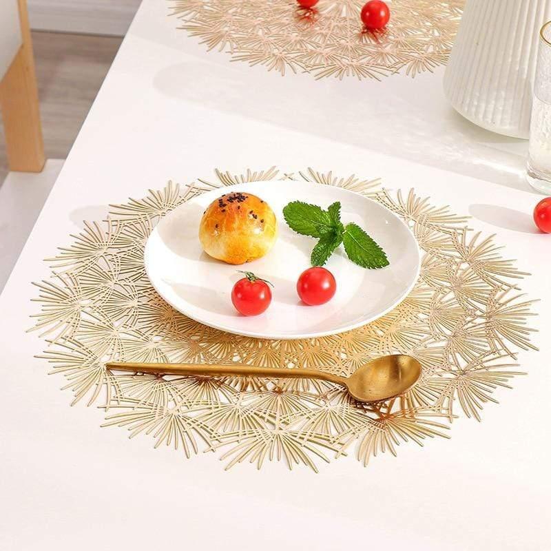 Shop 0 Hollow placemat Restaurant PVC decoration Meal Mat Romantic Anti-hot Dining Table Line Mat Steak Plate Pad 6PCS 4PCS Mademoiselle Home Decor