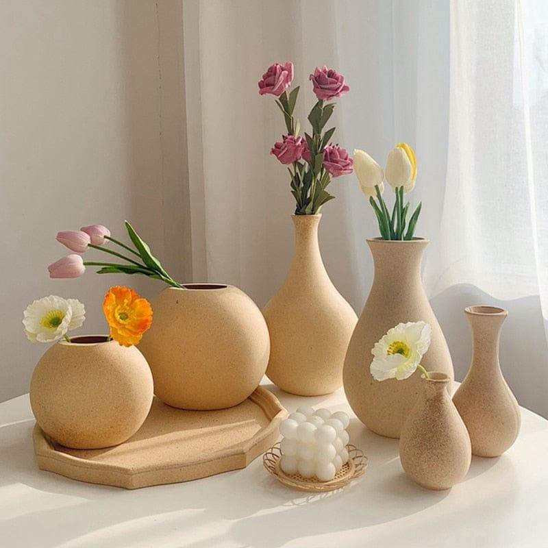 Shop 0 Retro Wooden Vase Ins Creative Flower Arrangement Bottle Desktop Decorative Vases Simple Practical Home Decor Ornaments مزهريات Mademoiselle Home Decor