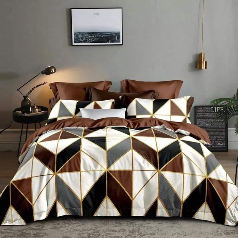 Shop 40607 Brown / US Twin175x230cm Mona Duvet Set Mademoiselle Home Decor