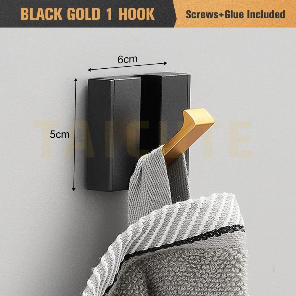 Shop 0 Black Gold 1 Hook TAICUTE Folding Towel Hanger 2ways Installation Wall Hooks Coat Clothes Holder for Bathroom Kitchen Bedroom Hallway, Black Gold Mademoiselle Home Decor