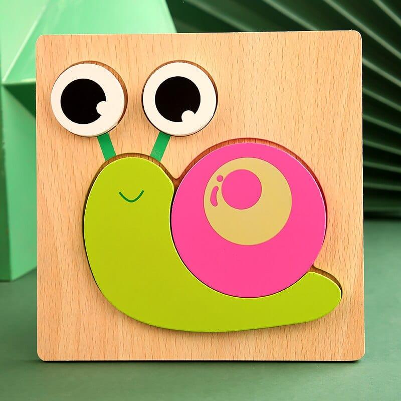 Shop 0 Snail Montessori Wooden Animals Puzzle Mademoiselle Home Decor