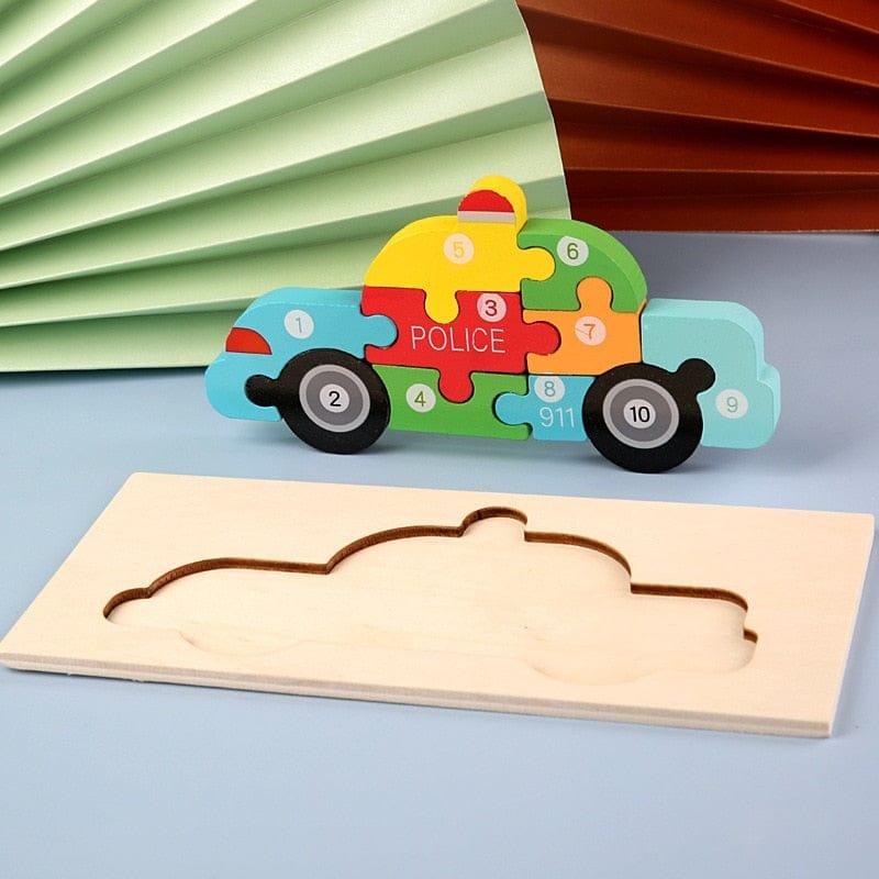 Shop 0 Taxi Montessori Wooden Animals Puzzle Mademoiselle Home Decor