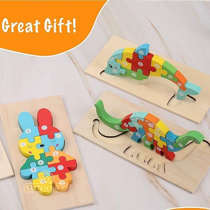 Shop 0 Montessori Wooden Animals Puzzle Mademoiselle Home Decor