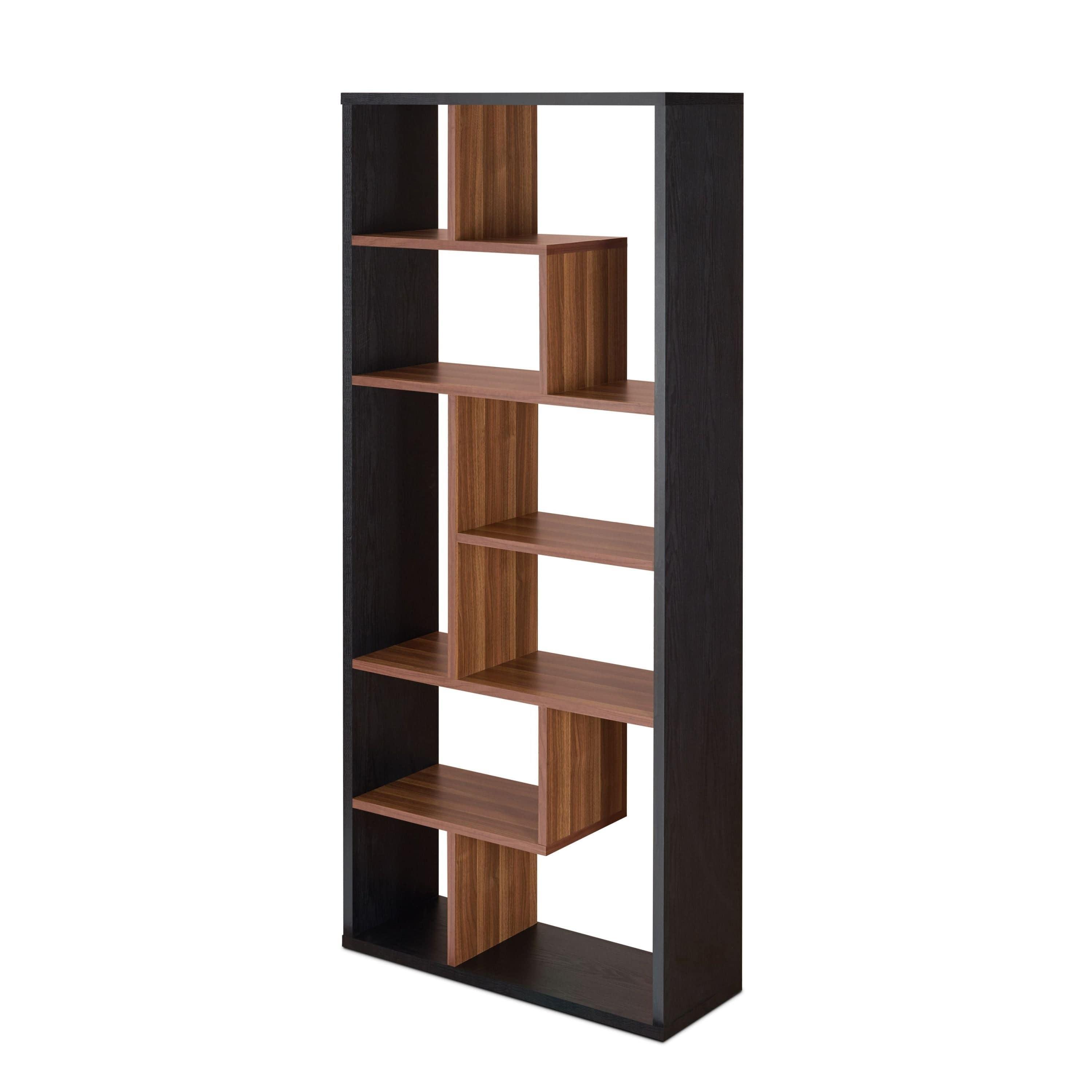 Shop ACME Mileta II Bookshelf in Black & Walnut 92358 Mademoiselle Home Decor