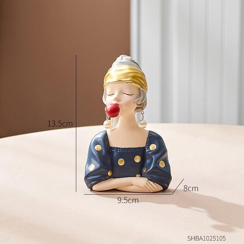 Shop 200044142 Girl in Blue polka dot : Small Nicola Sculpture Mademoiselle Home Decor